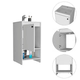 Tuhome Jane Bathroom Vanity with Single-Door Cabinet, Interior Storage Shelf, Open Lower Display Shelf, Modern Compact Sink Base Organizer for Toiletries, Linens, Daily Essentials, and Small Bathroom Optimization