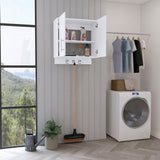 Kymo Wall Storage Cabinet, 2 Doors, Broom Hangers