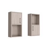 Oba 2-Pc Wall-Mounted Bathroom Medicine Cabinet with Open and Closed Storage, Multi-Shelf Organizer for Toiletries, Personal Care Items and Everyday Essentials, Compact Modern Design for Small and Large Bathrooms