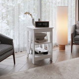 Taylor End Table with Three-Tier Open Storage Shelves, Compact Modern Side Table and Nightstand for Small Spaces, Versatile Sofa Table or Bedside Organizer for Living Room, Bedroom, Office or Entryway Functional Home Organization