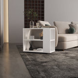 Gardin 19.7" High Side Table with Two Storage Shelves, Modern End Table and Sofa Table for Living Room or Outdoor Use, Compact Accent Table with Open Shelving and Decorative Display Space