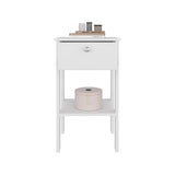 Newcastle Nightstand with One Drawer and Open Shelf, Modern Bedside Table with Smooth-Glide Drawer and Lower Open Shelf for Easy-Access Storage, Stylish and Functional Bedroom Organizer