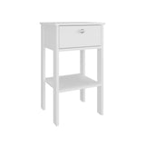 Newcastle Nightstand with One Drawer and Open Shelf, Modern Bedside Table with Smooth-Glide Drawer and Lower Open Shelf for Easy-Access Storage, Stylish and Functional Bedroom Organizer
