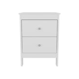 Newcastle Nightstand with Two Drawers and Open Shelf, Modern Bedside Table for Bedroom Essentials, Spacious Storage for Books, Electronics, and Personal Items, Minimalist Design with Functional Storage