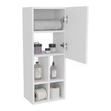 Niwot Wall Bathroom Cabinet with One Door and 6 Open Compartments, Space-Saving Organizer for Toiletries, Towels, and Bathroom Essentials, Stylish and Practical Wall-Mounted Storage Solution