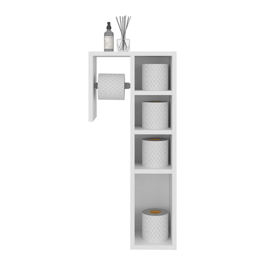 Lodi Freestanding Toilet Paper Cabinet with Slim Vertical Design and Storage Compartment, Compact Bathroom Organizer with Enclosed Space and Top Shelf for Toilet Paper Rolls and Small Toiletries