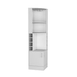 Kava Being Corner Bar Cabinet with Glass Rack, Double-Door Storage Cabinet, Built-In Eight-Bottle Wine Rack, Modern Corner Liquor Cabinet for Living Room, Home Bar, Kitchen or Dining Room Organization