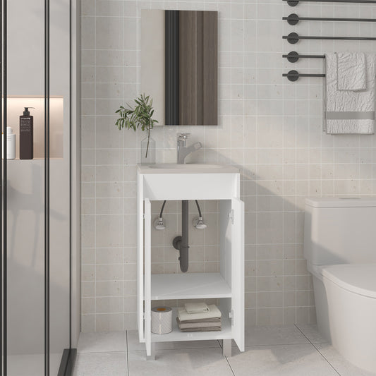 Brady Wall-Mounted Storage Cabinet for Bathroom Environments Featuring Integrated Mirror Door Face and Optimized Interior Organization with Two Shelves for Compact Functionality