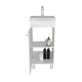 Rivera Freestanding Bathroom Vanity with One Door and Two Shelves Compact Sink Base Cabinet Modern Small Space Storage Organizer Powder Room Essential Furniture