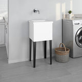 Bari Freestanding and Compact Plastic Laundry Utility Sink with Four Legs, Utility Tub for Laundry Room, Garage or Kitchen