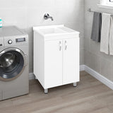 Foster Two Door Utility Tub and Sink, Freestanding Cabinet with 2 Interior Storager Shelves, Utility Sink for Laundry Rooms or Garage