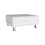 TUHOME Modern Coffee Table with Single Storage Drawer and Four Stable Legs Offering Practical Organization, Contemporary Design, Functional Superior Top Surface and Durable Engineered Wood Construction for Living Room Spaces