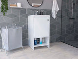 Tuhome Jane Bathroom Vanity with Single-Door Cabinet, Interior Storage Shelf, Open Lower Display Shelf, Modern Compact Sink Base Organizer for Toiletries, Linens, Daily Essentials, and Small Bathroom Optimization
