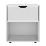 TUHOME Aberdeen 19.7-Inch High Nightstand with Central Drawer, Open Bottom Storage Compartment and Versatile Top Surface, Modern Engineered Wood Bedside  for Organized Bedrooms