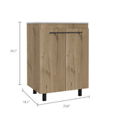 Tuhome Khari 24" Floor Cabinet with Double Doors, Two Shelves, Adjustable Legs, Modern Storage Solution for Bathroom