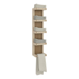 TUHOME Arlington Wall Towel Rack with Five Vertical Storage Tiers, Space-Saving Organizer for Bathroom Towels and Accessories, Modern Mounted Design Ideal for Small Bathrooms or Extra Storage in Contemporary Home Spaces