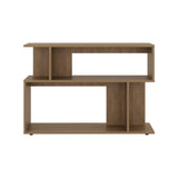 TUHOME Asymmetrical Sofa Side Table with Open Storage Shelves and Upper Display Surface, Modern Accent Table for Living Rooms and Entryways, Functional Narrow Companion Piece for Everyday Organization and Stylish Home Decor