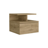 Tuhome Adele Floating Nightstand with One Drawer and Two Lower Shelves, Wall-Mounted Bedside Storage Solution for Compact Bedrooms, Modern Space-Saving Design with Hidden Storage and Display Area for Daily Essentials