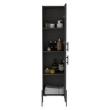 TUHOME Hagi 71-Inch Tall Linen Cabinet with Four-Tier Adjustable Shelves, Shaker-Style Double Door Design and Slim Space-Saving Profile, Modern Vertical Storage Solution for Bathrooms, Hallways or Multipurpose Home Areas