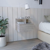 Tuhome Adele Floating Nightstand with One Drawer and Two Lower Shelves, Wall-Mounted Bedside Storage Solution for Compact Bedrooms, Modern Space-Saving Design with Hidden Storage and Display Area for Daily Essentials