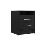 TUHOME Greter Nightstand with Two Spacious Drawers, Open Storage Shelf, Floating Modern Design, Functional Bedside Organization, Enhanced Surface Space for Daily Essentials, Ideal for Streamlined and Contemporary Bedroom Living