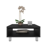 TUHOME Eclipse 10" High Minimalistic Square Coffee Table with Open Storage Shelf, Low Modern Living Room Center Table for Compact Spaces, Contemporary Design for Books, Décor and Everyday Essentials with Sleek Functional Style