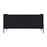 TUHOME Shan 15" High Minimalistic Coffee Table with Pull-Down Cabinet Door and Open Shelf, Modern Rectangular Living Room Center Table with Functional Storage for Books, Décor and Essentials, Sleek Contemporary Design