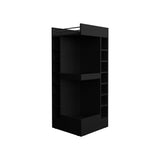 TUHOME Lyman 46" Tall Corner Bar Cabinet with Fourteen Wine Bottle Cubbies and Three-Tier Storage, Space-Saving Liquor Cabinet for Living Room or Dining Room, Modern Home Bar Organizer with Open Shelves and Contemporary Design