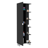 TUHOME Concord 2-Piece Bathroom Set with Tall Storage Cabinet and Wall-Mounted Cabinet, Modern Bathroom Storage Solution, 62.2"H x 20.1"W x 8.5"D, Black