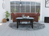 Tuhome Essential Coffee Table with One Shelf and Four Legs, Two-Tiered Design, Modern Style for Living Room or Lounge Area