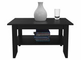 Tuhome Essential Coffee Table with One Shelf and Four Legs, Two-Tiered Design, Modern Style for Living Room or Lounge Area
