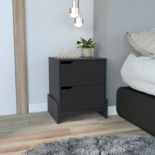 Luss Nightstand with Two Spacious Drawers, Modern Base Design, Versatile Top Surface and Contemporary Bedside Storage Solution for Organizing Essentials and Enhancing Bedroom Comfort with Elegant, Functional Design