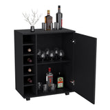 TUHOME Wick Bar Cart with Integrated Wine Storage, Spacious Interior Cabinet, Smooth-Rolling Casters and Expansive Top Platform Offering Mobile Home Entertainment, Modern Organization and Functional Hosting Convenience