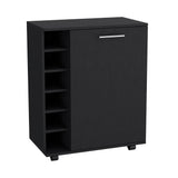 TUHOME Wick Bar Cart with Integrated Wine Storage, Spacious Interior Cabinet, Smooth-Rolling Casters and Expansive Top Platform Offering Mobile Home Entertainment, Modern Organization and Functional Hosting Convenience