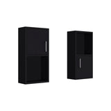 Oba 2-Pc Wall-Mounted Bathroom Medicine Cabinet with Open and Closed Storage, Multi-Shelf Organizer for Toiletries, Personal Care Items and Everyday Essentials, Compact Modern Design for Small and Large Bathrooms