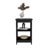 Taylor End Table with Three-Tier Open Storage Shelves, Compact Modern Side Table and Nightstand for Small Spaces, Versatile Sofa Table or Bedside Organizer for Living Room, Bedroom, Office or Entryway Functional Home Organization