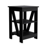 Taylor End Table with Three-Tier Open Storage Shelves, Compact Modern Side Table and Nightstand for Small Spaces, Versatile Sofa Table or Bedside Organizer for Living Room, Bedroom, Office or Entryway Functional Home Organization