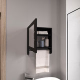 TUHOME Botiq 19.7-Inch Mirror Medicine Cabinet with One Door, Two Interior Shelves and Integrated Towel Rack, Wall-Mounted Storage Organizer for Bathroom or Kitchen Essentials, Space-Saving Modern Cabinet Design