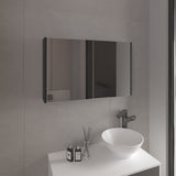 TUHOME Bouti 19.7-Inch High by 31.5-Inch Wide Double-Door Mirror Medicine Cabinet with Three Interior Shelves, Wall-Mounted Storage Organizer for Bathroom or Kitchen Essentials, Modern Space-Saving Cabinet Design