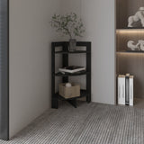 TUHOME Riga Corner 3-Tier Side Table with Tray-Style Top and Open Shelves, Space-Saving End Table for Sofa or Bedside Use, Compact Vertical Storage Stand for Living Room or Bedroom Organization and Modern Home Décor
