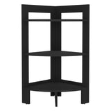 TUHOME Riga Corner 3-Tier Side Table with Tray-Style Top and Open Shelves, Space-Saving End Table for Sofa or Bedside Use, Compact Vertical Storage Stand for Living Room or Bedroom Organization and Modern Home Décor