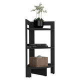TUHOME Riga Corner 3-Tier Side Table with Tray-Style Top and Open Shelves, Space-Saving End Table for Sofa or Bedside Use, Compact Vertical Storage Stand for Living Room or Bedroom Organization and Modern Home Décor