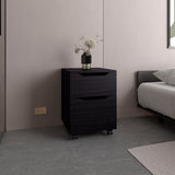 Ethan Open Shelves Nightstand with One Door, Modern Bedside Table for Bedroom Storage, Concealed Storage and Open Shelf for Nighttime Essentials, Stylish Table with Rich Kronos Wengue Finish