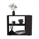 Gardin 19.7" High Side Table with Two Storage Shelves, Modern End Table and Sofa Table for Living Room or Outdoor Use, Compact Accent Table with Open Shelving and Decorative Display Space