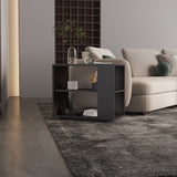 Gardin 19.7" High Side Table with Two Storage Shelves, Modern End Table and Sofa Table for Living Room or Outdoor Use, Compact Accent Table with Open Shelving and Decorative Display Space