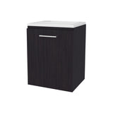 Saju 15.7" Floating Vanity with Resin Sink, One-Door Cabinet, and Open Shelf for Modern Bathroom Storage, Space-Saving Design for Small Bathrooms, Powder Rooms, and Tight Spaces, Ideal for Contemporary Interiors