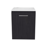 Saju 15.7" Floating Vanity with Resin Sink, One-Door Cabinet, and Open Shelf for Modern Bathroom Storage, Space-Saving Design for Small Bathrooms, Powder Rooms, and Tight Spaces, Ideal for Contemporary Interiors