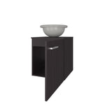 Clyde 18" Floating Vanity with One-Door Cabinet, Porcelain Vessel Sink, Open Shelf for Bathroom Storage, Modern Space-Saving Design, Ideal for Small Bathrooms and Powder Rooms, Maximizing Functionality and Style