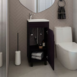 Bethel Free-Standing Bathroom Vanity Cabinet with Integrated Resin Sink Basin, One Access Door and Two Interior Shelves, Functional Storage for Toiletries, Compact Design for Small Bathrooms or Powder Rooms