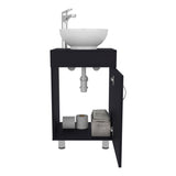 Tacna 18" Wide Free Standing One-Door Bathroom Vanity with Vessel Porcelain Sink, Compact Bathroom Storage Solution, Sleek and Elegant Design for Small Spaces, Modern and Functional Bathroom Organizer